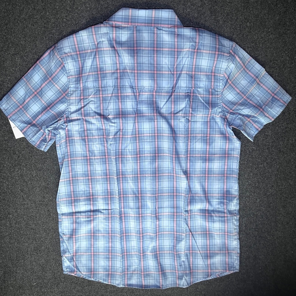 Free Country Shirt Mens S Blue NWT Excursion Yarn Dye Plaid Quick Dry Hiking - Picture 7 of 9